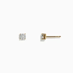 Effy Jewelry 14K Two Tone White u0026 Yellow Gold Diamond Solitaire Stud Earrings 0.20 TCW | Earrings