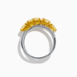 Effy Jewelry 18K Two Tone White u0026 Yellow Diamond Criss Cross Ring | Rings