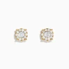 Effy Jewelry 14K Two-Tone Gold Diamond Cluster Stud Earrings 0.96 TCW | Earrings