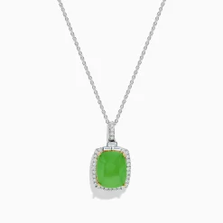 Effy Jewelry 14K Two-Tone Gold Jade and Diamond Pendant | Necklaces & Pendants