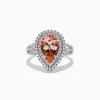 Effy Jewelry 14K Two-Tone Gold Pear Shaped Morganite and Diamond Cocktail Ring | Rings