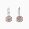 Effy Jewelry 14K Two-Tone Gold Pink and White Diamond Drop Earrings | Earrings
