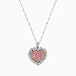 Effy Jewelry 18K Two-Tone Gold White and Pink Diamond Heart Pendant | Necklaces & Pendants