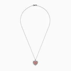 Effy Jewelry 18K Two-Tone Gold White and Pink Diamond Heart Pendant | Necklaces & Pendants