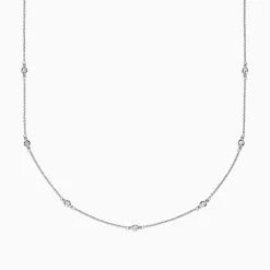 Effy Jewelry 14K White Gold 18" Diamond Station Necklace, 0.21 TCW | Necklaces & Pendants