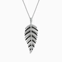 Effy Jewelry 14K White Gold Black and White Diamond Pendant, .89 TCW | Necklaces & Pendants