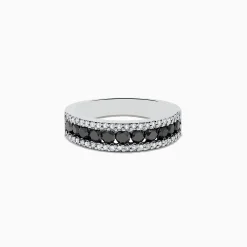 Effy Jewelry 14K White Gold Black and White Diamond Ring, 0.89 TCW | Rings