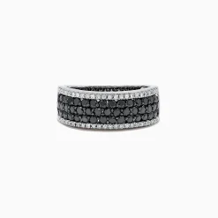 Effy Jewelry 14K White Gold Black and White Diamond Ring, 1.28 TCW | Rings