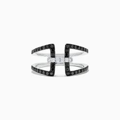 Effy Jewelry 14K White Gold Black and White Diamond Ring, 0.49 TCW | Rings