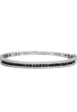 Effy Jewelry 14K White Gold Black and White Diamond Bangle, 2.13 TCW | Bracelets