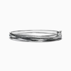 Effy Jewelry 14K White Gold Black and White Diamond Bangle, 1.26 TCW | Bracelets