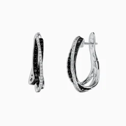 Effy Jewelry 14K White Gold Black and White Diamond Earrings, 0.79 TCW | Earrings