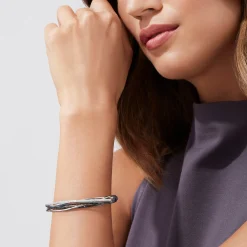 Effy Jewelry 14K White Gold Black and White Diamond Bangle, 1.26 TCW | Bracelets