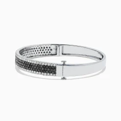 Effy Jewelry 14K White Gold Black and White Diamond Bangle, 4.47 TCW | Bracelets