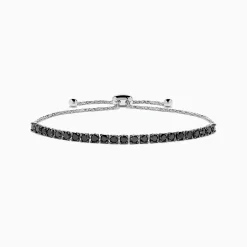 BH Multi 14K White Gold Black Diamond Bolo Bracelet | Bracelets