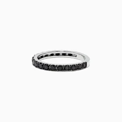 Effy Jewelry 14K White Gold Black Diamond Stack Ring, 0.65 TCW | Rings