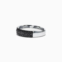 Effy Jewelry 14K White Gold Black Diamond Band Ring, 0.88 TCW | Rings