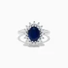 Effy Jewelry 14K White Gold Blue Sapphire and Diamond Ring, 2.29 TCW | Rings
