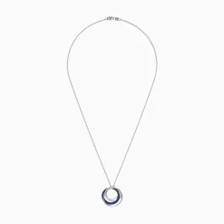 Effy Jewelry 14K White Gold Blue Sapphire and Diamond Pendant, 0.74 TCW | Necklaces & Pendants