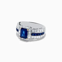 Effy Jewelry 18K White Gold Blue Sapphire and Diamond Ring | Rings
