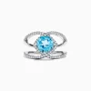 Effy Jewelry 14K White Gold Blue Topaz and Diamond Ring, 2.84 TCW | Rings