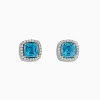 Effy Jewelry 14K White Gold Blue Zircon and Diamond Stud Earrings | Earrings