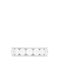 Louis Creations 14K White Gold Channel Set Diamond Eternity Band, 4.00 TCW | Rings