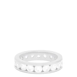 Louis Creations 14K White Gold Channel Set Diamond Eternity Band, 3.00 TCW | Rings