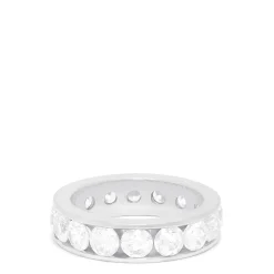 Louis Creations 14K White Gold Channel Set Diamond Eternity Band, 4.00 TCW | Rings