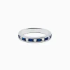 Effy Jewelry 14K White Gold Channel-Set Blue Sapphire and Diamond Band 0.71 TCW | Rings