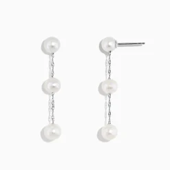 BH Multi 14K White Gold Cultured Fresh Water Pearl Drop Earrings | Earrings