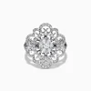 Effy Jewelry 14K White Gold Diamond Filigree Ring, 0.76 TCW | Rings