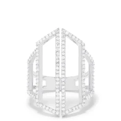 Effy Jewelry 14K White Gold Diamond Geometric Ring, 0.66 TCW | Rings