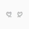 Effy Jewelry 14K White Gold Diamond Heart Earrings | Earrings