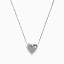 Effy Jewelry 14K White Gold Diamond Heart Necklace | Necklaces & Pendants