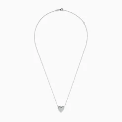 Effy Jewelry 14K White Gold Diamond Heart Necklace | Necklaces & Pendants