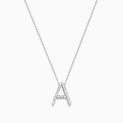 Effy Jewelry 14K White Gold Diamond Initial "A" Pendant | Necklaces & Pendants