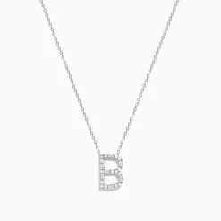 Effy Jewelry 14K White Gold Diamond Initial "B" Pendant | Necklaces & Pendants