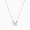 Effy Jewelry 14K White Gold Diamond Initial "M" Pendant | Necklaces & Pendants