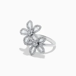 Effy Jewelry 14K White Gold Diamond Multi Flower Ring | Rings
