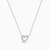 Effy Jewelry 14K White Gold Diamond Open Heart Necklace | Necklaces & Pendants