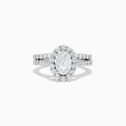 GSJ 14K White Gold Diamond Ring and Matching Band Set, 2.00 TCW | Rings