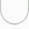 BH Multi 14K White Gold Diamond Tennis Necklace 2.94 TCW | Necklaces & Pendants