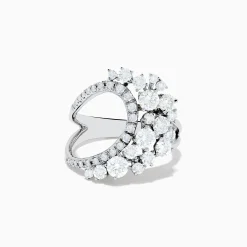 Effy Jewelry 14K White Gold Diamond Wave Ring | Rings
