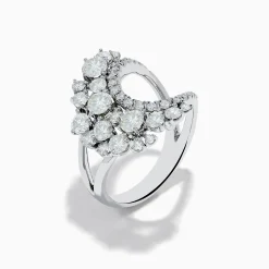 Effy Jewelry 14K White Gold Diamond Wave Ring | Rings