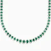 BH Multi 14K White Gold Emerald and Diamond Tennis Necklace | Necklaces & Pendants