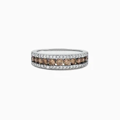 Effy Jewelry 14K White Gold Espresso and White Diamond Ring, 0.89 TCW | Rings