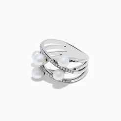 Effy Jewelry 14K White Gold Fresh Water Pearl and Diamond Ring | Rings