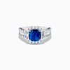 Effy Jewelry 18K White Gold GIA Certified Cushion Cut Blue Sapphire and Diamond Ring | Rings