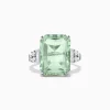 BH Multi 14K White Gold Green Amethyst and Diamond Cocktail Ring, 11.94 TCW | Rings